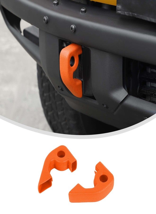 Linskip for Modular Steel Bumper Tow Hook Covers Fit for 2021-2025 Ford Bronco Accessory, Front Bumper Tow Hook Rubber Sleeve Protectors for Bronco Raptor Accessories(Orange) - Image 1